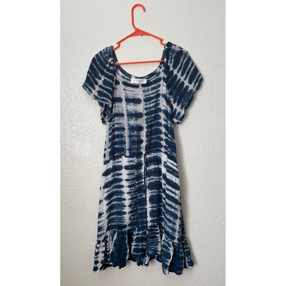 Walker & Wade Tie Dye Ruffle Dress Vacation Summer Resortwear Coastal Beach Boho